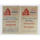 War Cup Final F/L South Chelsea v Charlton 15/4/1944 at Wembley. F/L South Cup Final Chelsea v