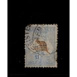 Australia 1916 £1 Roo stamp, SG.44, Registered postmark, blue crayon, loss at upper-left corner