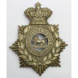 Royal Lancaster 1st Volunteer Battn w/m helmet plate, QVC