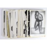 Boxing postcard selection c1920's-1960's inc Dempsey, Armstrong, Carnera, Danahar, London, Swift,