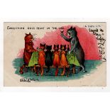 Louis Wain cats postcard - Davidson: A Cat’s Life - Everything goes right in the end, postally