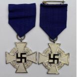 German Nazi 25 Years Faithful Service Medals (2)