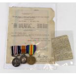 Military Medal, BWM and Victory medals with award documents etc., to 124057 Cpl F.W. Adams 204 SGE