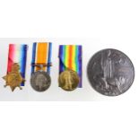 1914 Star Trio (entitled to the Aug-Nov clasp) to 13549 Sjt B East 1/Grenadier Guards. Died 31 Oct