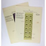 British Guiana 1882 SG162/5 in two complete sheets of 12, perforated 'Specimen' to prevent fraud.