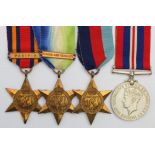 WW2 original medals & bars, 1939-45 Star, Atlantic Star + France and Germany clasp, Burma Star +