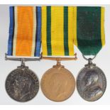 BWM (328 Pte A Paget Wilts Regt), Territorial War Medal GV (328 Pte A Paget Wilts Regt), and GV