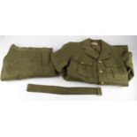 WW2 1943 dated unnamed Officer service jacket and trousers complete with brass buttons Lieutenants