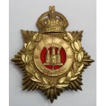 Suffolk Regiment OR's Helmet Plate, KC, gilt metal, 3 Tower centre
