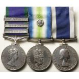 Group mounted as worn - CSM QE2 with bars Radfan/Borneo/Norther Ireland (last two loose on ribbon)