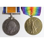 BWM & Victory medals to 43330 Pte Robert Lyas 2nd Bn. Suffolk Regiment killed in Action 18/9/1916