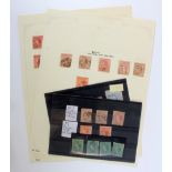 Antigua 1863-87 range of various mint & used on 2x album pages and 2x stockcards. Cat £1350 (qty)