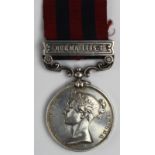 India General Service Medal 1854 with Burma 1885-7 clasp named (1681 Pte A Bain 2nd Bn R.Fus.).