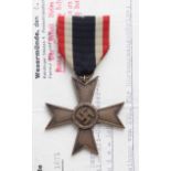 German War Merit Cross 2nd class without swords with award document to Felix Wolfram awarded 4.3.