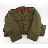WW2 Lt/Col service jacket complete pips, collar tabs, Royal Signal brass buttons. Large size.