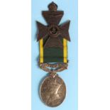 Efficiency Medal with Territorial clasp GVI to (6896215 Rfmn H C Bax K.R.R.C.) with cap badge