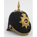 Lincolnshire Regt officers blue cloth helmet, QV helmet plate