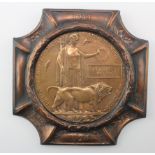 Death Plaque in 1914-1918 metal frame to 12763 Pte John Knight Watson 6th Bn Yorkshire Regt.