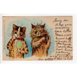 Louis Wain cats postcard - Tuck: Sorry to keep you waiting, postally used Ware 1903.