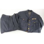 RAF large size Pilots uniform with Kings Crown Pilots wings and brass buttons.