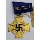 German Nazi 40 Years Faithful Service Medal, maker marked '1'.