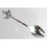 Silver military spoon - The London Regt. 20th Battalion. Weighs 16.5gms. Hallmarked London, 1929