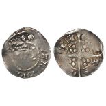 Edward II silver penny of Durham of Bishop Beaumont, mm. Lion with Lis, Spink 1470, with old ticket,