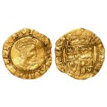 James I gold halfcrown, wt. 1.1g., Second Coinage 1604-1619, Fifth Bust, mm. Crescent 1617-1618,