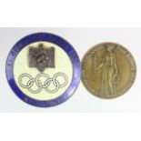 WW2 German Olympics Badge & Medallion.