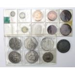 GB & World Coins (15) 18th-20thC assortment, noted George III Cartwheel 2d 1797 nVF, etc.