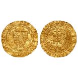 Edward III gold quarter noble, wt. 1.91g., Treaty Period 1361-1369 of London, lis at centre of