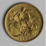 Sovereign 1897M, Melbourne Mint, Australia, S.3875, aEF, a few surface marks.