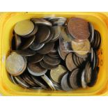 France (460) base metal coins, 18th to 20thC assortment in a tub, mixed grade.