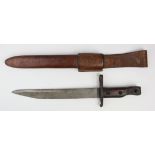Bayonet: Ross Rifle Model 1910 with modified blade 10". Pommel dated '2.17 & Ross Rifle Co'. In