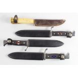 Hitler Youth reproduction knives x3 and one other. (4)