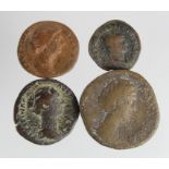 Diva Faustina Senior, sestertius, reverse:- Ceres, F with a Faustina Junior copper as, reverse:-