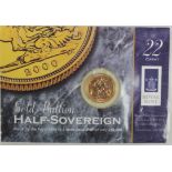 Half Sovereign 2000 BU in the Royal Mint card