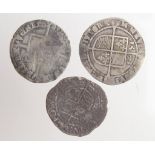 Mary silver groat, Spink 2492, Elizabeth I silver groat, mm. Martlet, Spink 2556, plus a ditto but a