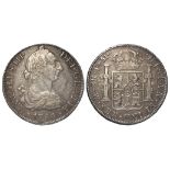 Spanish Mexico silver 8 Reales 1784 Mo FM, KM# 106.2, nVF, a couple of knocks.
