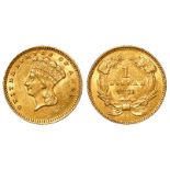 USA gold Dollar 1873 (open 3) VF