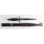 Knife: A V-42 Stiletto fighting knife made by H.G. Long & Co Sheffield, England. Square Ricasso