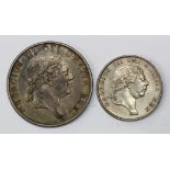 George III, Bank of England silver tokens (2): Eighteenpence 1813 GVF light hairlines, and Three