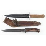 WW2 German pattern boot knife with Czechoslovakian knife bayonet.