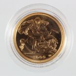 Half Sovereign 2000 BU in a hard plastic capsule