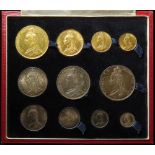 Victoria 1887 Golden Jubilee Currency Set (11 Coins) Gold Five Pounds to Threepence GVF to GEF the