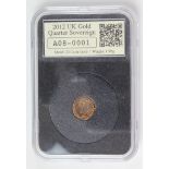 Quarter Sovereign 2012 BU in a slab type case