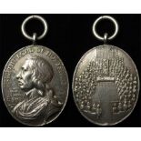 British Commemorative Medal, silver oval 28x34mm: Oliver Cromwell, The Battle of Dunbar medal; a