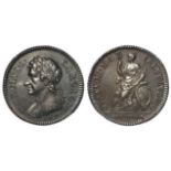 Farthing 1665, silver pattern with reeded edge, wide date, toned EF, light scratch.