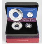 Australia, Perth Mint: 1oz Holey Dollar and Dump Silver Proof Coin Set 2013, FDC cased with cert and