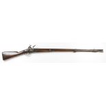 19th Century French Flint Lock Musket with plain lock, stamping stating that it was issued to